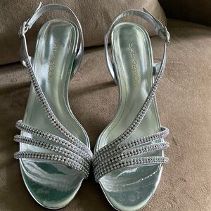 Caparros Silver Rhinestone Heels